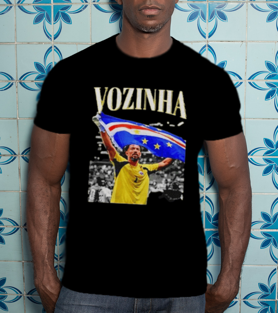 Vozinha Cape Verde Flag Celebration Football Team Player T-Shirt