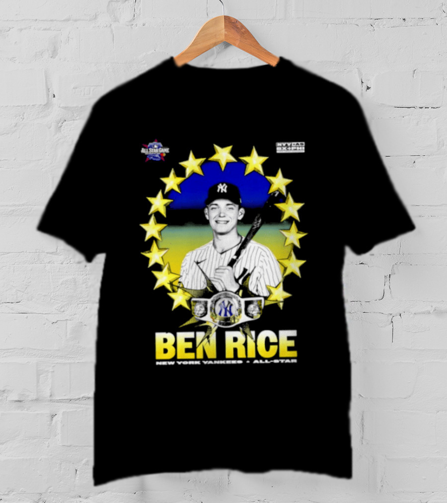 Ben Rice New York Yankees All Star Baseball Player MLB Stars T-Shirt