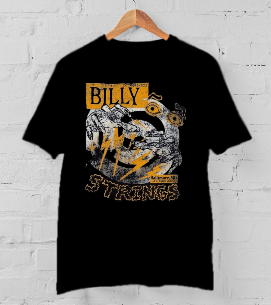 Billy Strings October 31 2023 Baltimore MD CFG Bank Arena Spooky Lightning And Hands T-Shirt