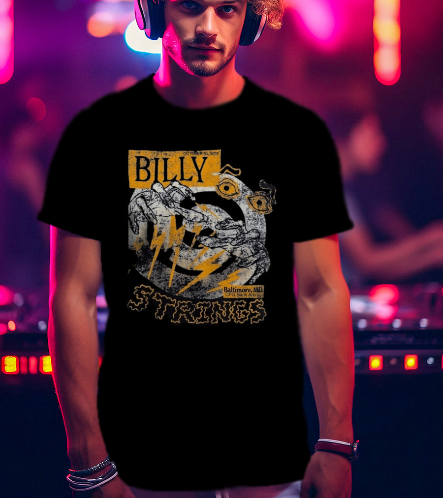 Billy Strings October 31 2023 Baltimore MD CFG Bank Arena Spooky Lightning And Hands T-Shirt