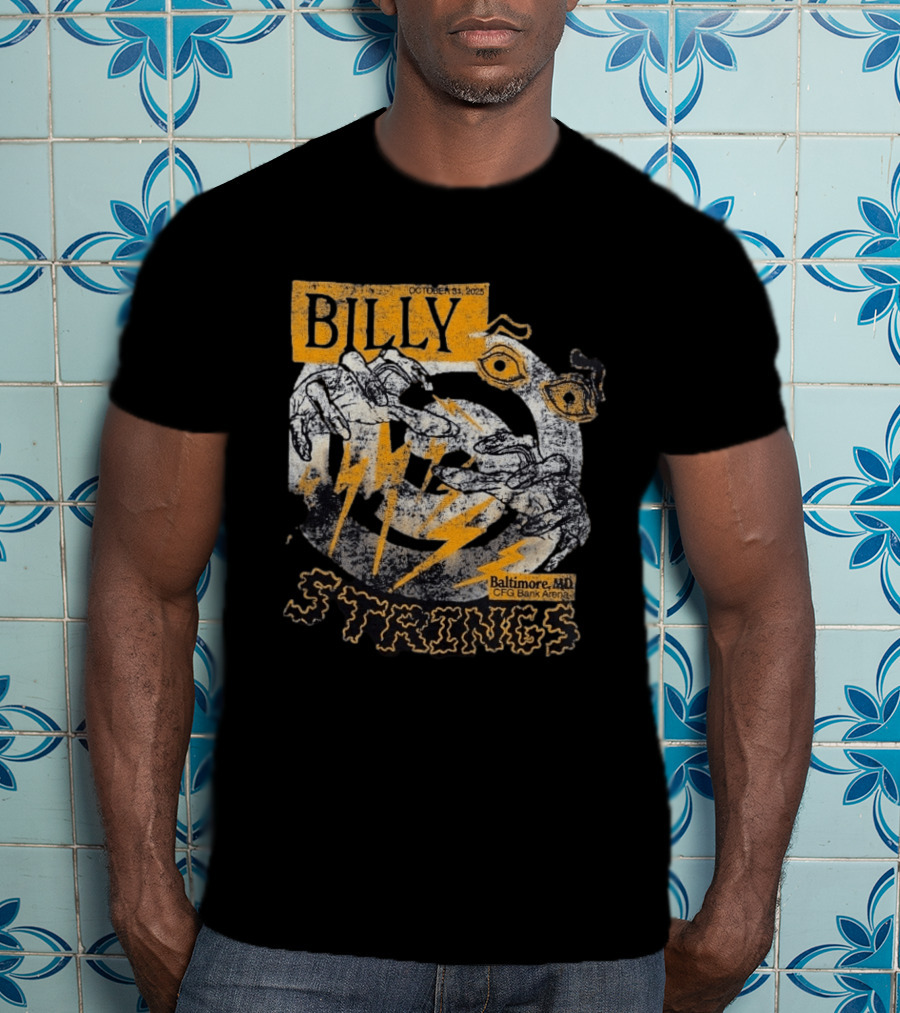 Billy Strings October 31 2023 Baltimore MD CFG Bank Arena Spooky Lightning And Hands T-Shirt
