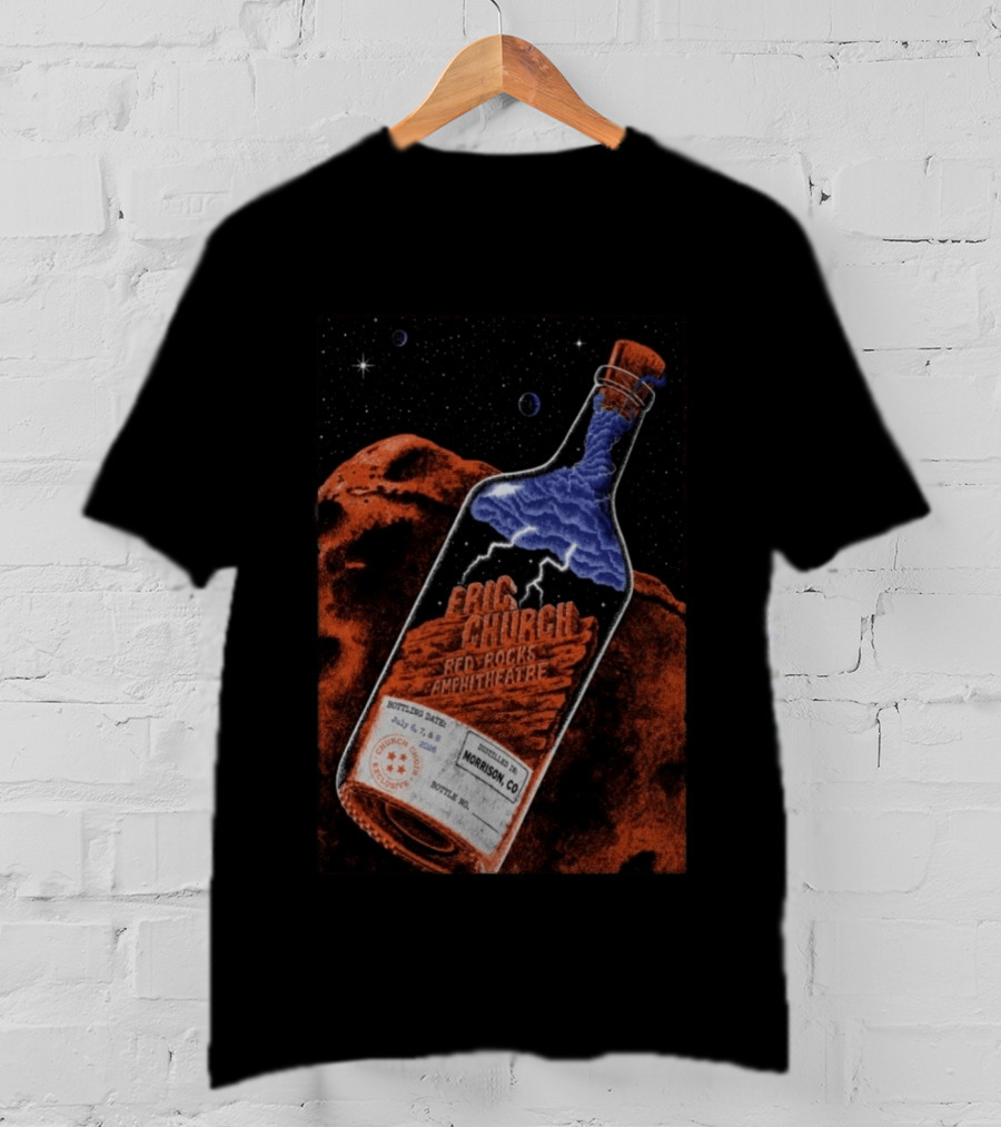 Eric Church Red Rocks Amphitheatre July 8 2026 Morrison CO Bottle T-Shirt