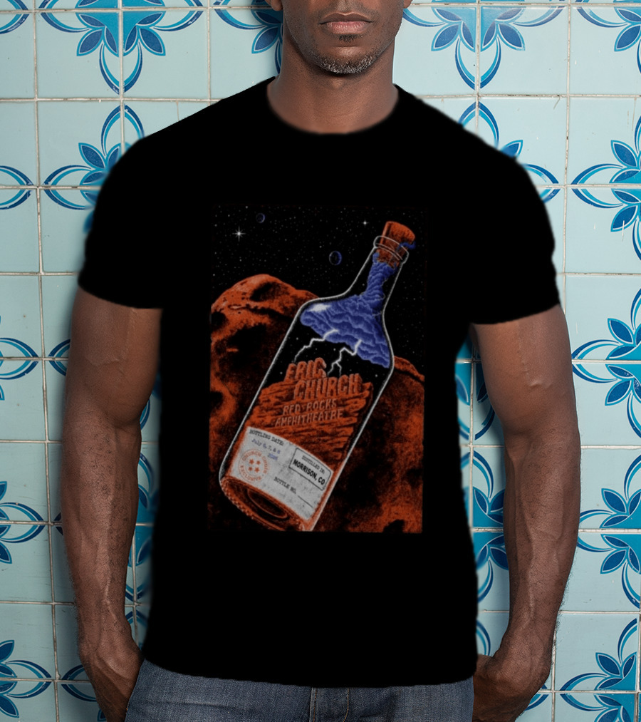 Eric Church Red Rocks Amphitheatre July 8 2026 Morrison CO Bottle T-Shirt