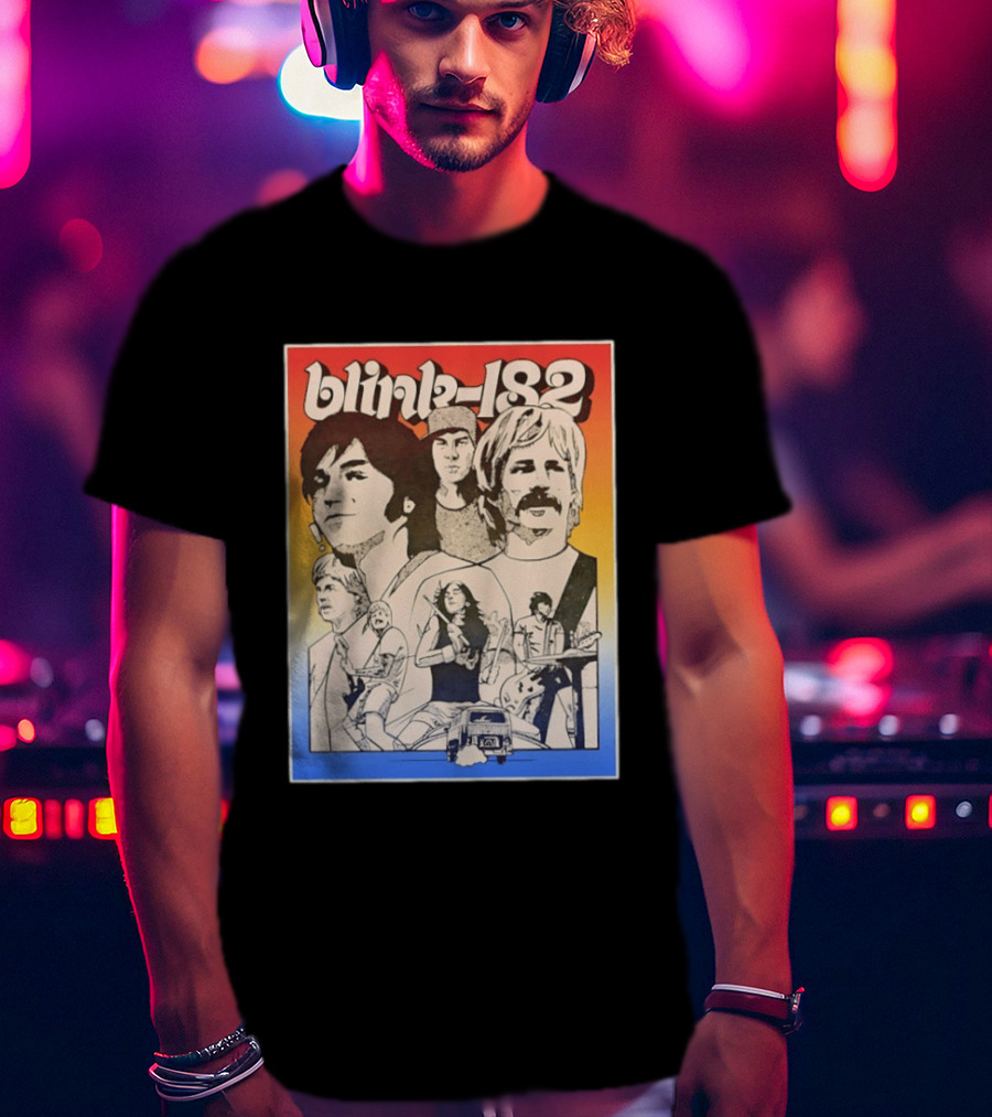 Blink 182 Band Members Pop Punk Collage T-Shirt
