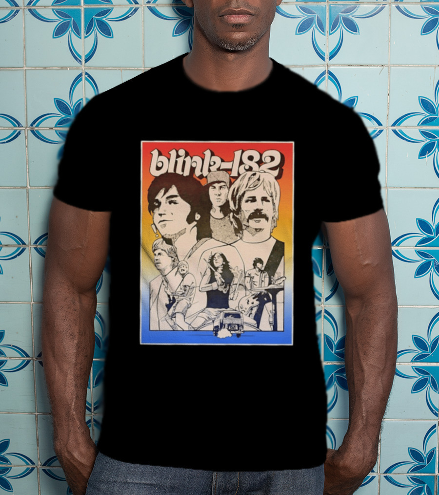 Blink 182 Band Members Pop Punk Collage T-Shirt