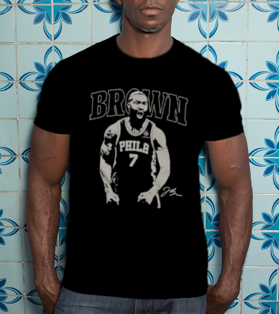 Brown Philadelphia 76ers No 7 Player T-Shirt