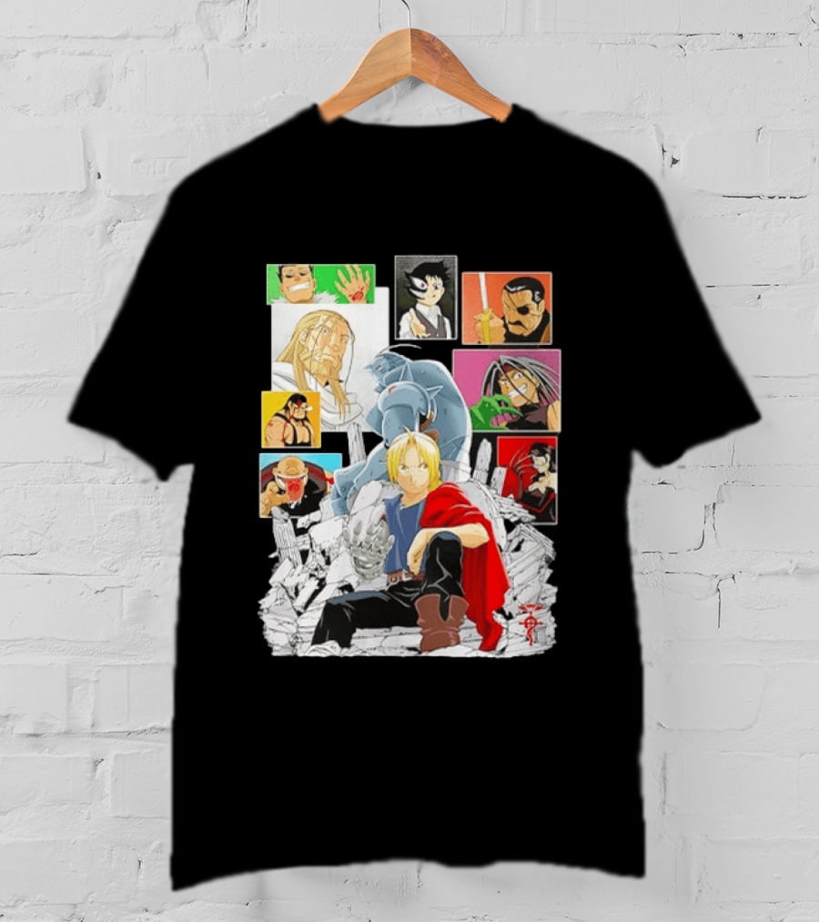 Fullmetal Alchemist Iconic Characters Edward Elric And Alphonse Collage T-Shirt