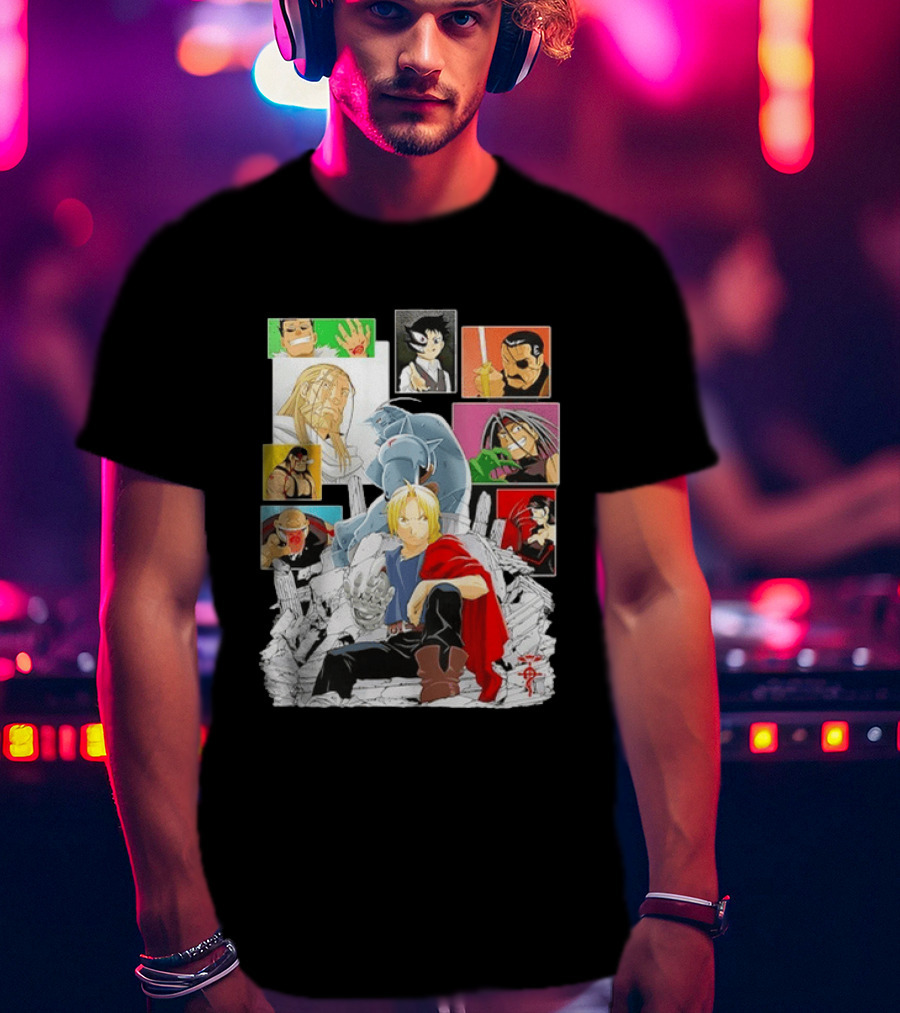Fullmetal Alchemist Iconic Characters Edward Elric And Alphonse Collage T-Shirt