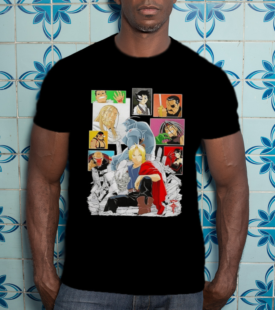 Fullmetal Alchemist Iconic Characters Edward Elric And Alphonse Collage T-Shirt