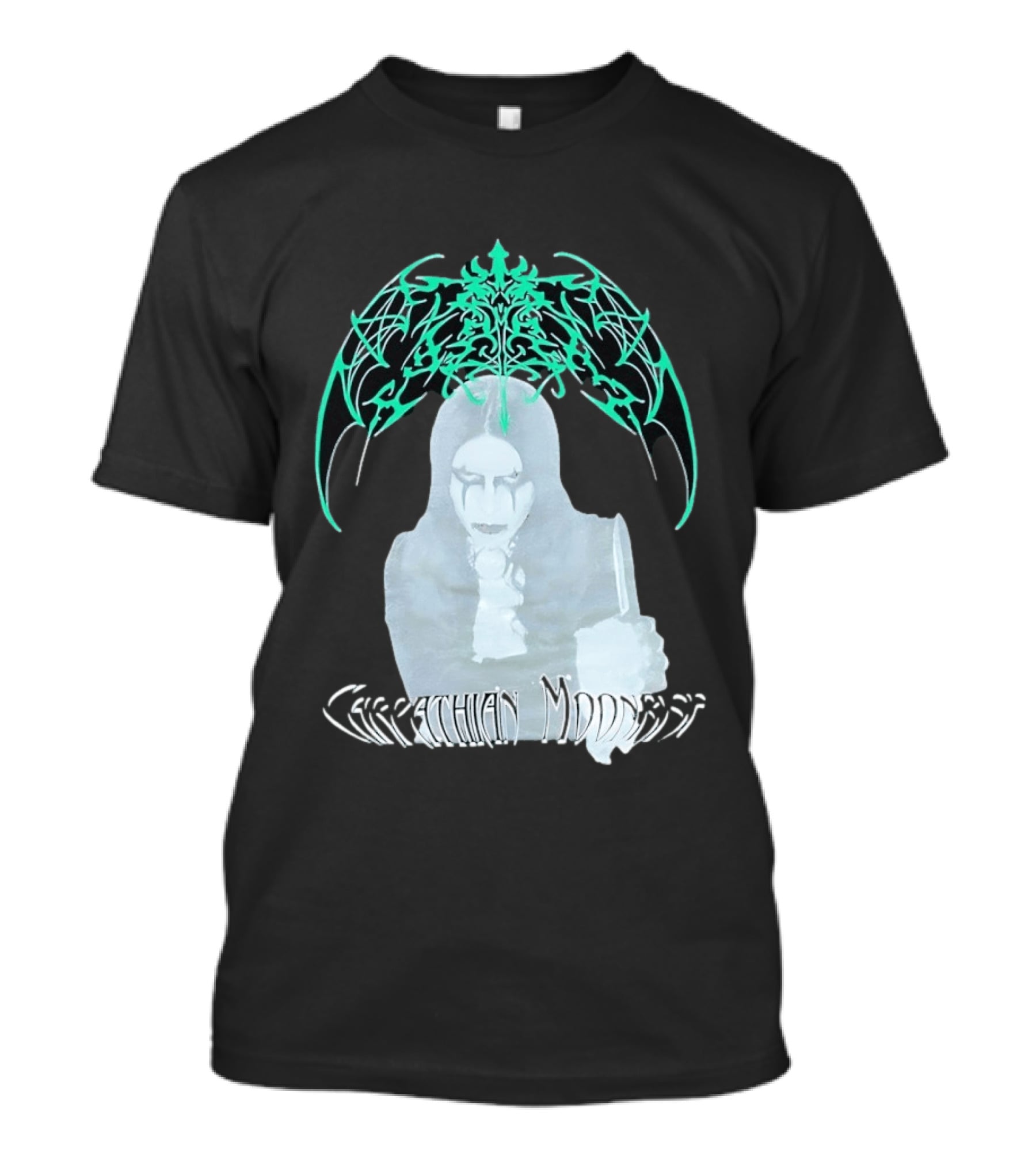 Carpathian Moonrise Hooded Figure With Knife Metal Band T-Shirt
