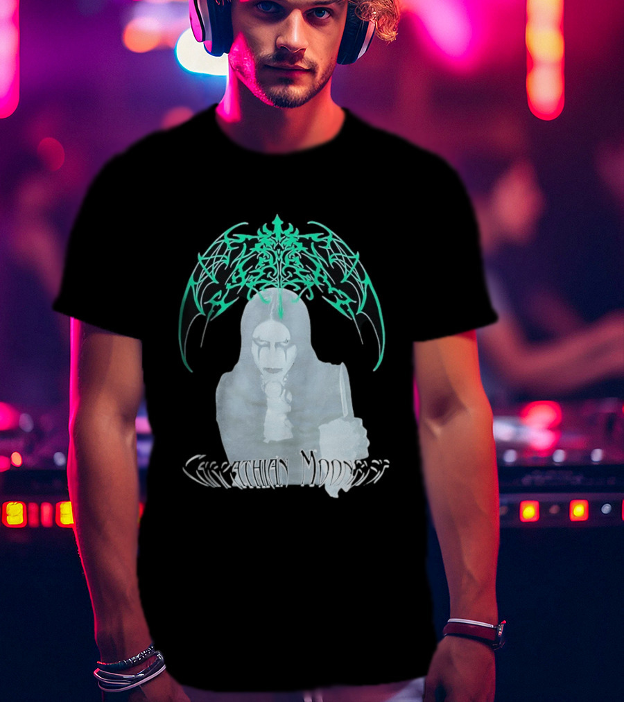 Carpathian Moonrise Hooded Figure With Knife Metal Band T-Shirt