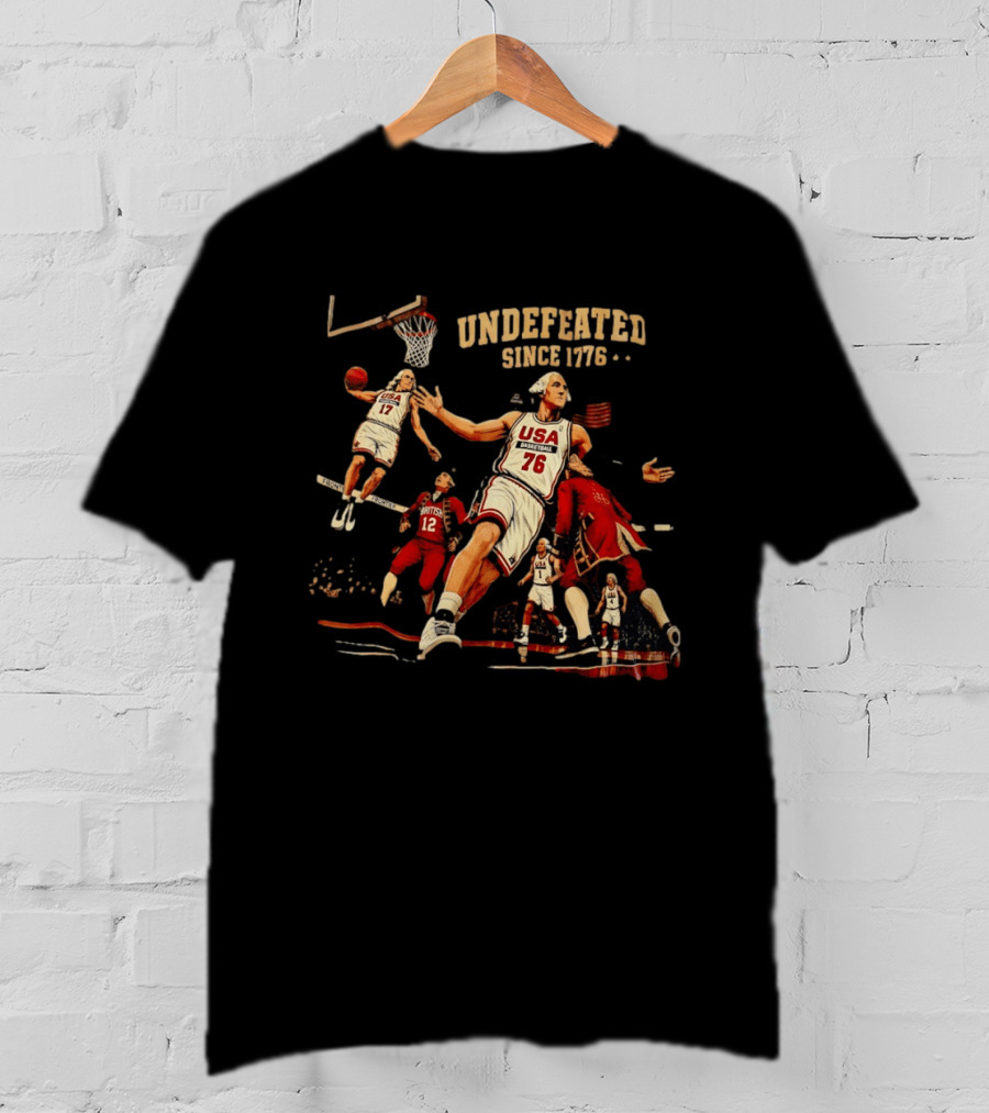 Undefeated Since 1776 George Washington USA Basketball American Revolutionary T-Shirt