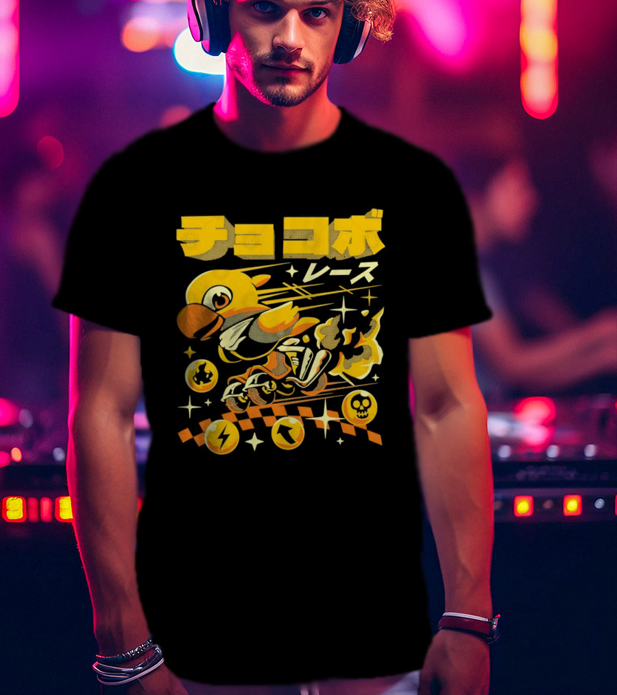 Chokobo Resu Chocobo Race Final Fantasy Colorful Energetic T-Shirt
