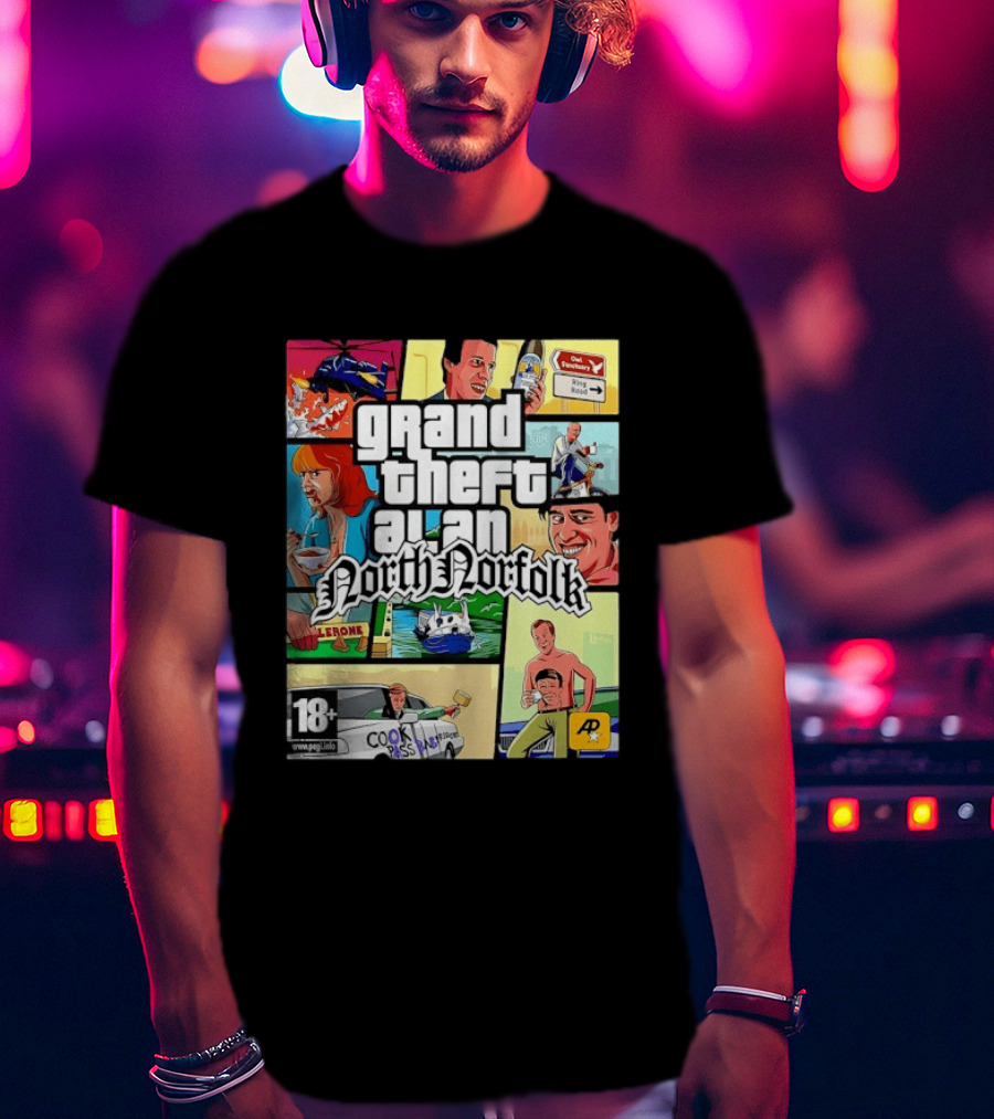 Grand Theft Alan North Norfolk Steve Coogan T-Shirt