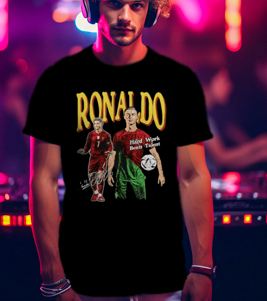 Ronaldo Hard Work Beats Talent Portugal Soccer T-Shirt