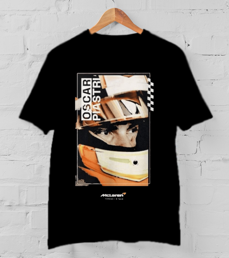 Oscar Piastri McLaren Driver Helmet Art Racing Fan T-Shirt