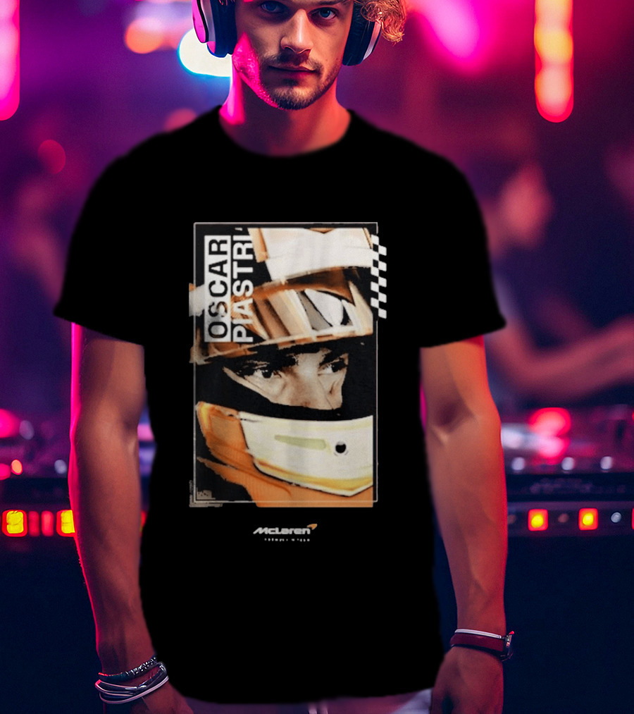 Oscar Piastri McLaren Driver Helmet Art Racing Fan T-Shirt