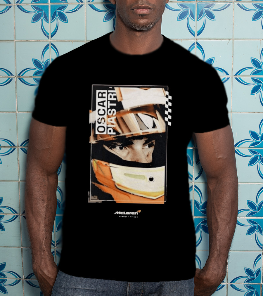 Oscar Piastri McLaren Driver Helmet Art Racing Fan T-Shirt