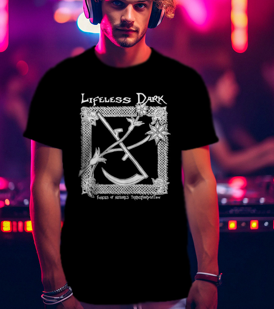 Lifeless Dark Forces Of Nature's Transformation Celtic Knot Scythe Star T-Shirt