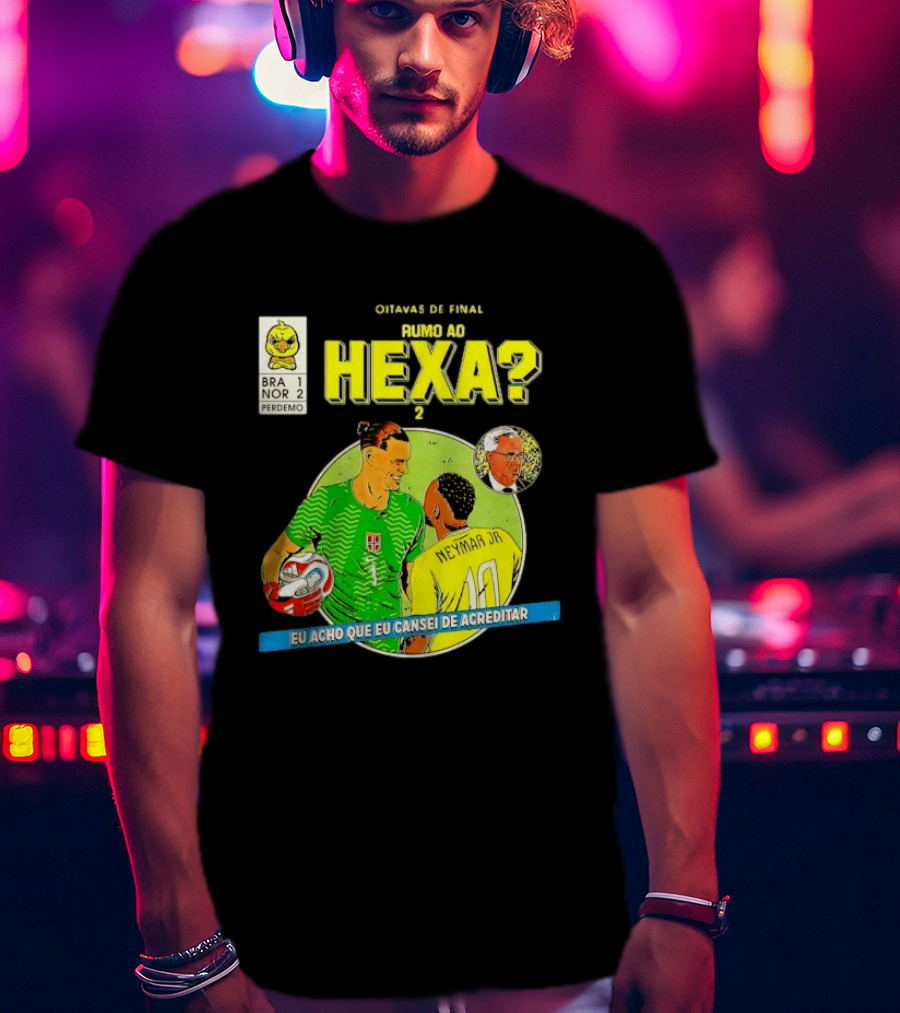 Olimpíadas De 2030 Rumo Ao Hexa Neymar Jr Erling Haaland Brasil Noruega T-Shirt