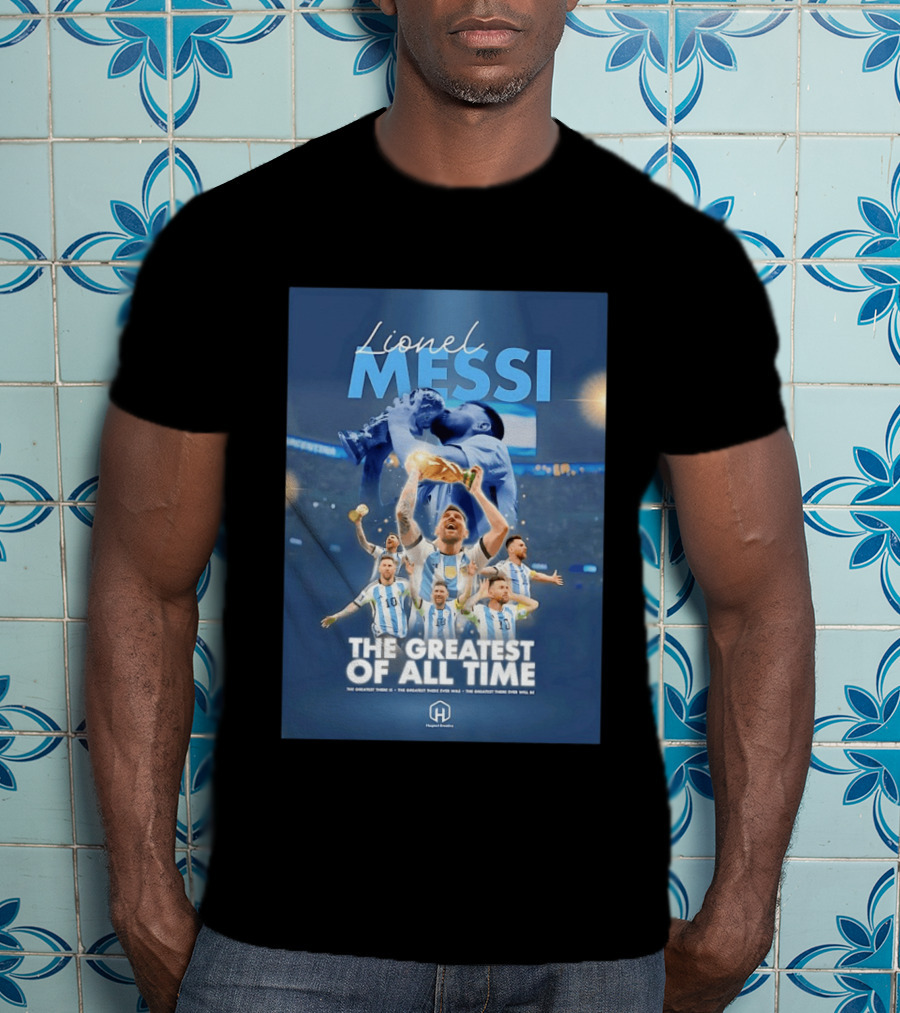 Lionel Messi The Greatest Of All Time Argentina Multi Photo Collage T-Shirt