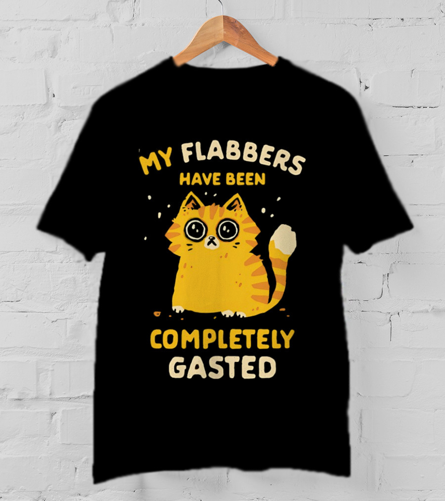 Shocked Cartoon Cat My Flabbers Have Been Completely Gasted T-Shirt