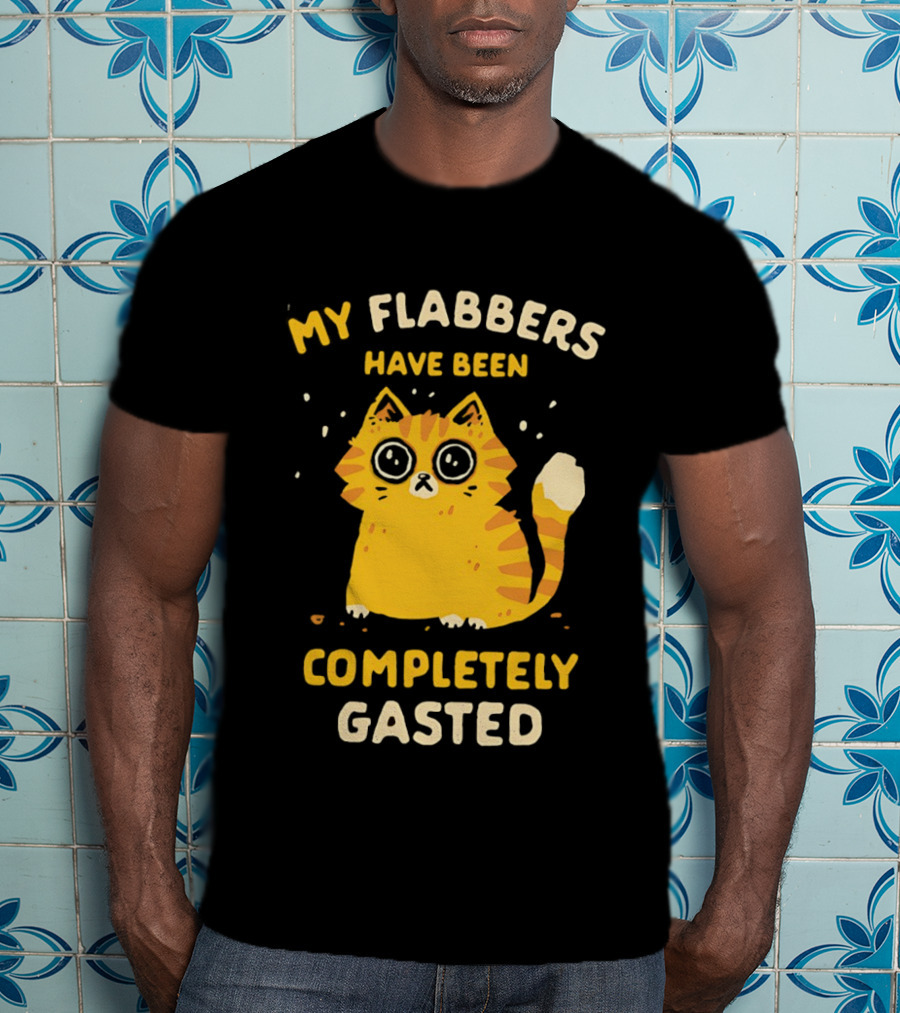 Shocked Cartoon Cat My Flabbers Have Been Completely Gasted T-Shirt
