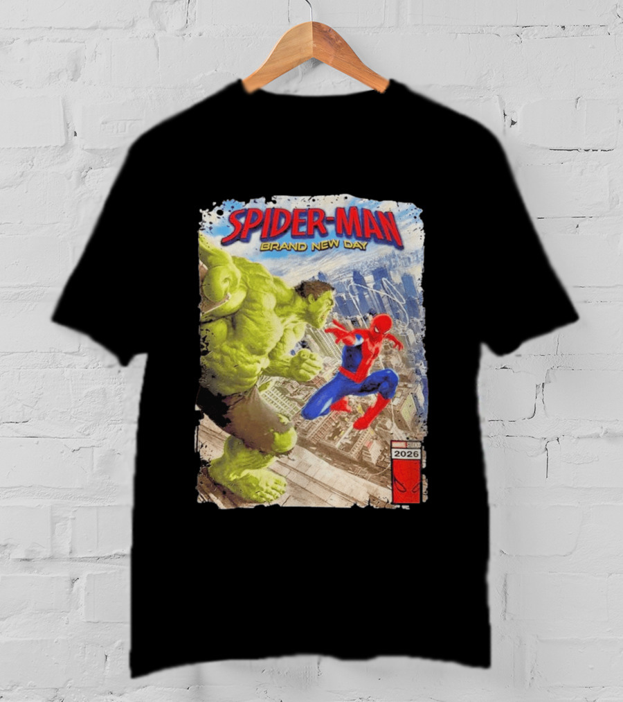 Spider Man Brand New Day Marvel 2026 Spider Man Vs Hulk Epic Showdown T-Shirt