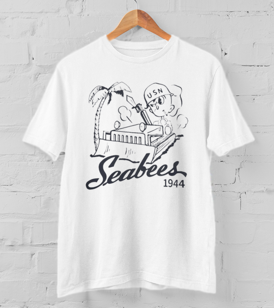 Seabees 1944 Palm Cannon USN Zero Foxtrot T-Shirt