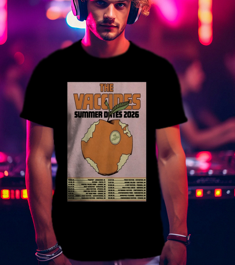 The Vaccines Summer Dates 2026 Tour UK And Europe Concert Schedule T-Shirt