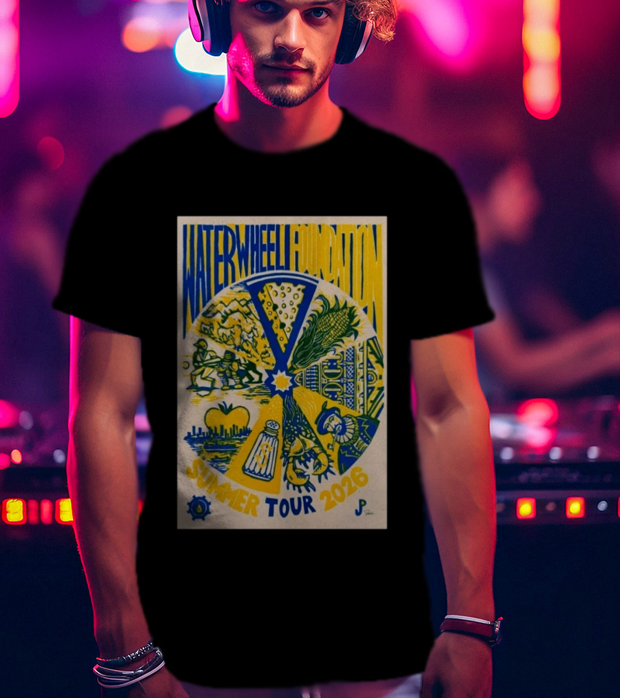 WaterWheel Foundation Summer Tour 2026 Salt Shaker Apple Corn T-Shirt