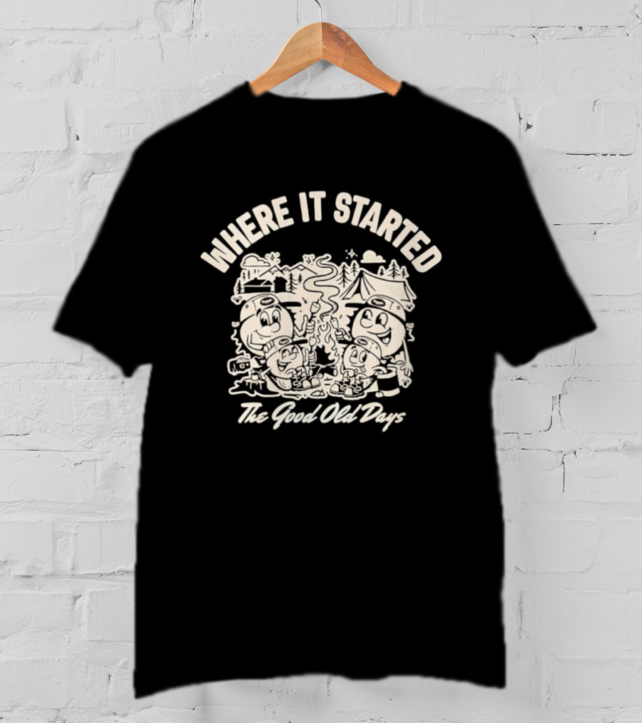 Where It Started The Good Old Days Retro Cartoon Characters T-Shirt