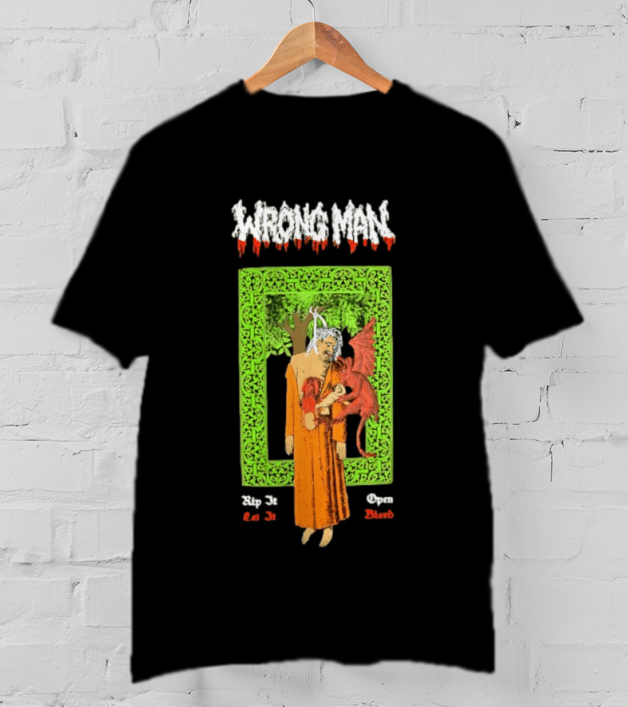 Wrong Man Rip It Or Die Open Death T-Shirt