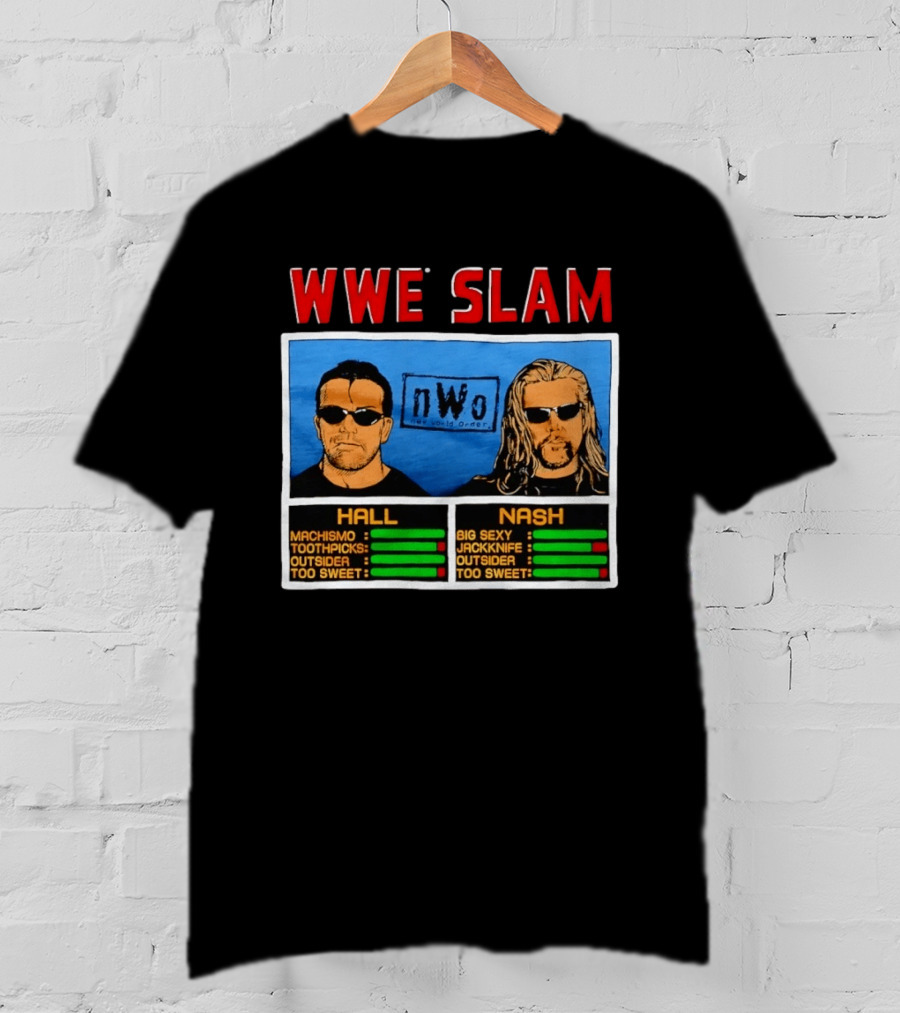 WWE Slam NWo Scott Hall Kevin Nash Outsider Too Sweet Machismo Big Sexy Jackknife T-Shirt