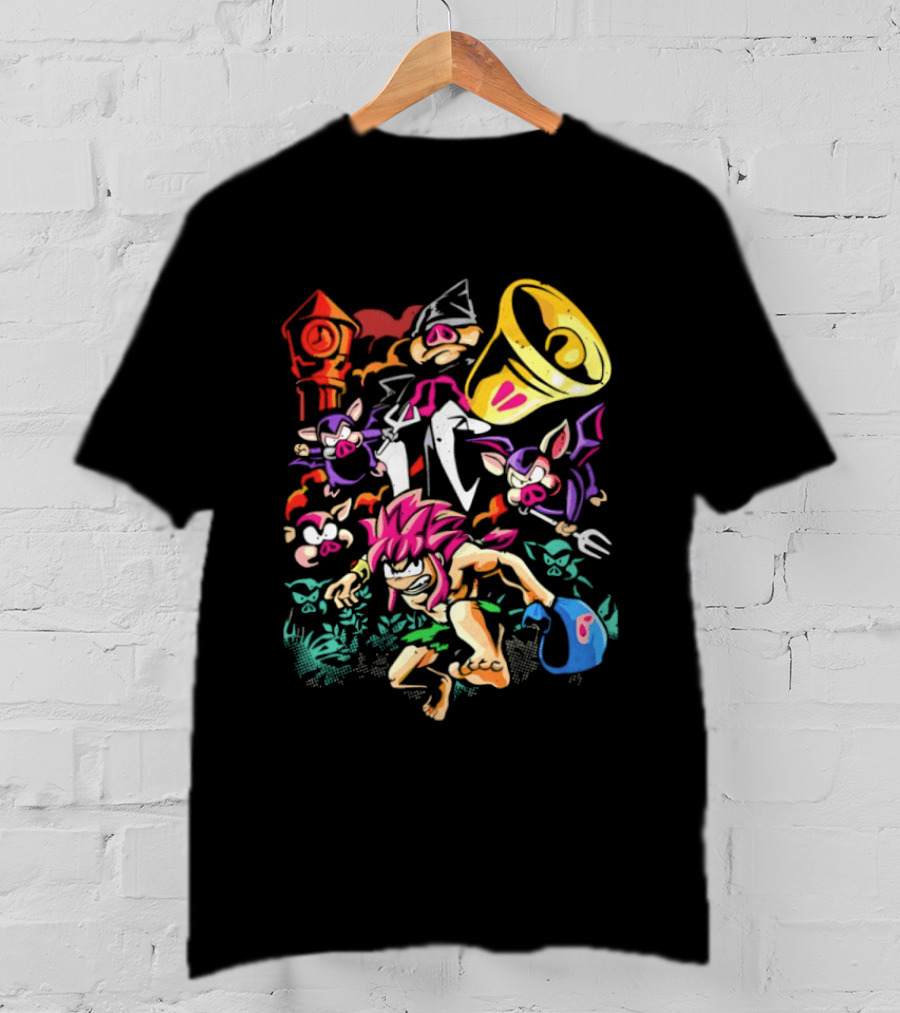 I Was Made For Biting You Pig Demon Tower Chrono Kid Bats And Horns T-Shirt