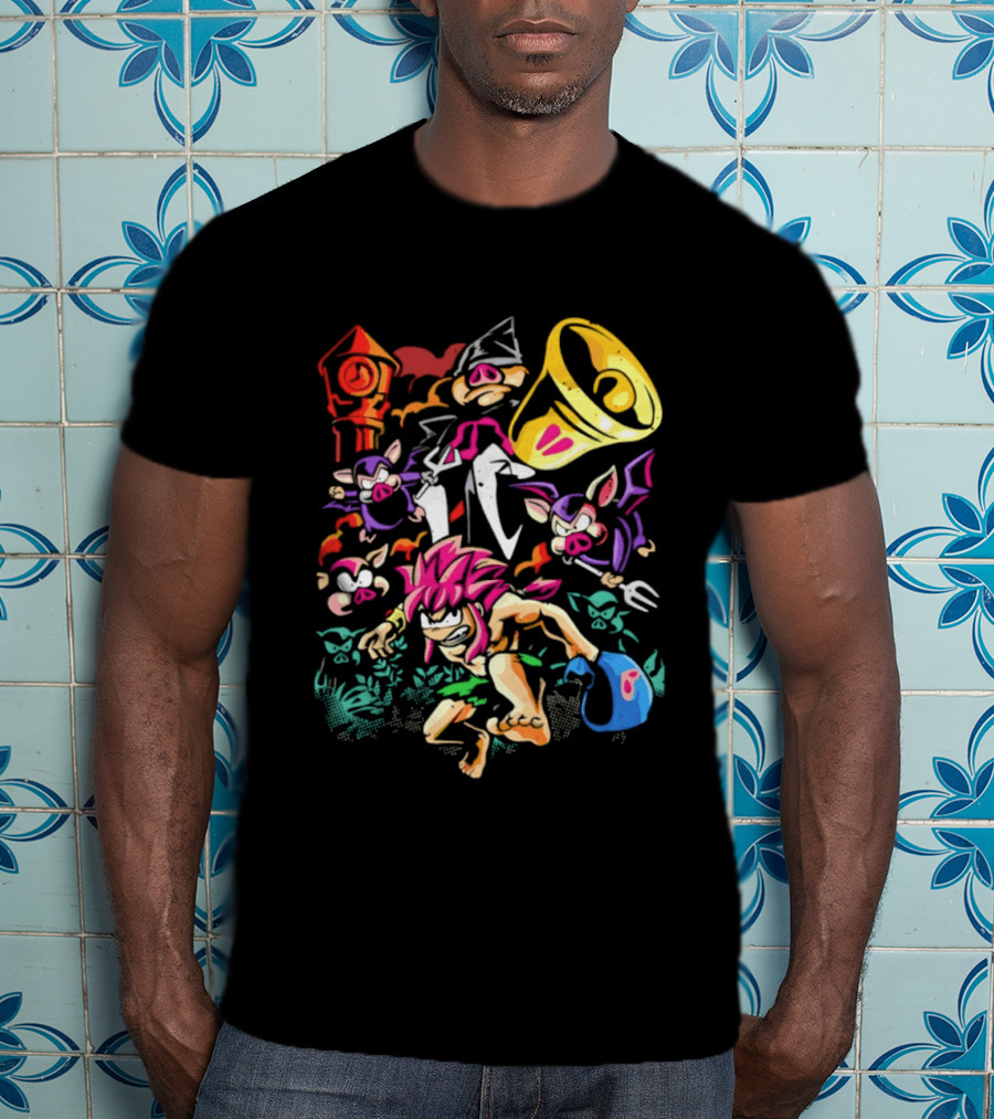 I Was Made For Biting You Pig Demon Tower Chrono Kid Bats And Horns T-Shirt