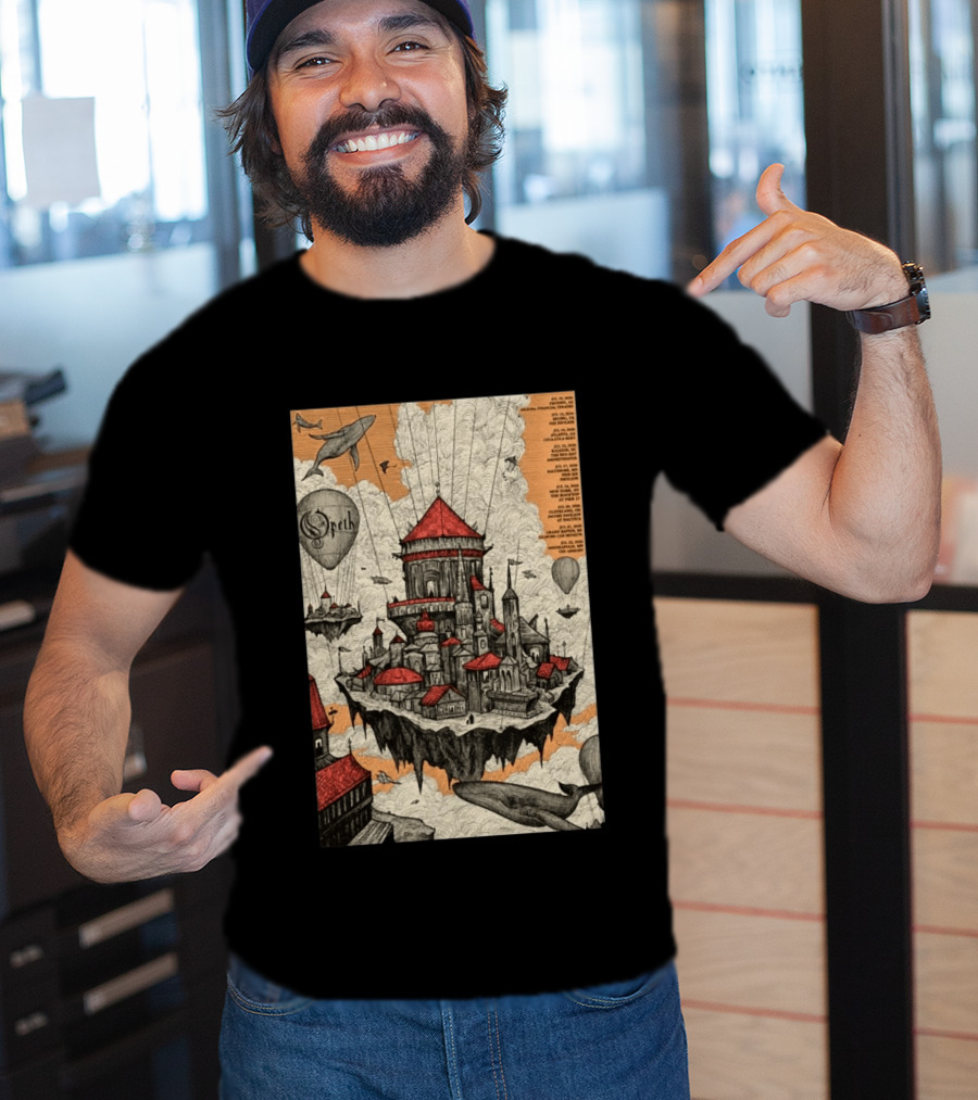 Opeth 2026 Summer Tour Exclusive Floating City With Whales And Balloons T-Shirt