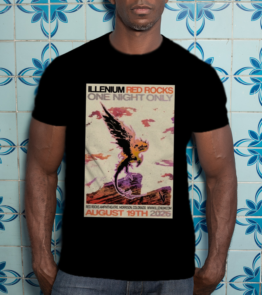 Illenium Red Rocks One Night Only August 19th 2026 Red Rocks Amphitheatre Morrison Colorado Www.illenium.com T-Shirt