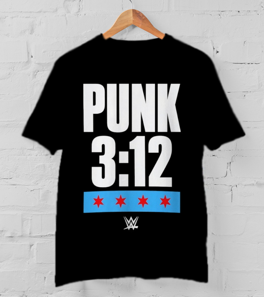 Punk 3 12 WWE CM Punk Wrestling Star Logo Four Red Stars T-Shirt