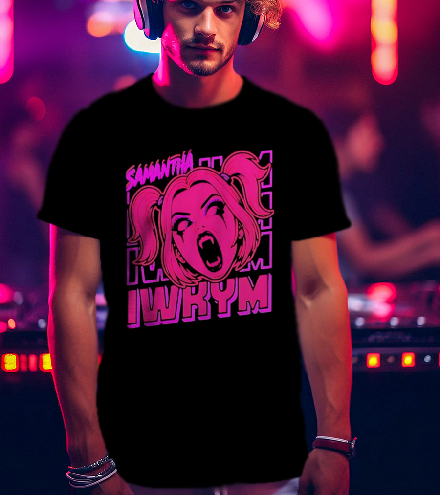 Samantha IWRYM Vampire Girl Goth Horror Pink T-Shirt