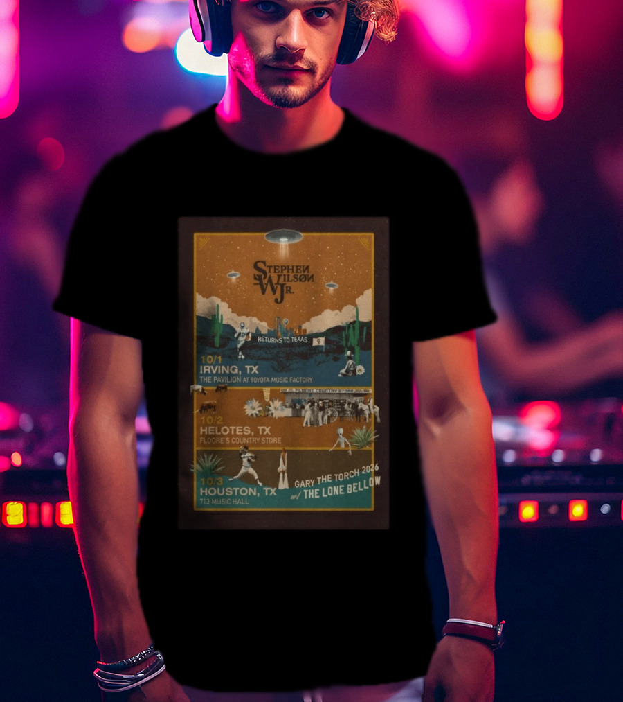 Stephen Wilson Jr. Returns To Texas 2026 Tour Dates At Floore's Country Store Helotes TX With The Lone Bellow T-Shirt