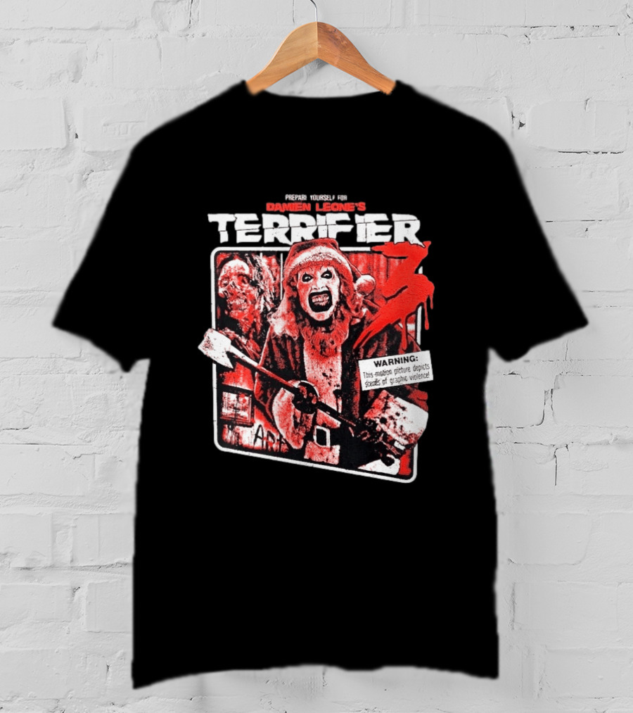 Damien Leone's Terrifier 3 Prepare Yourself Unrated Warning Graphic Violence T-Shirt