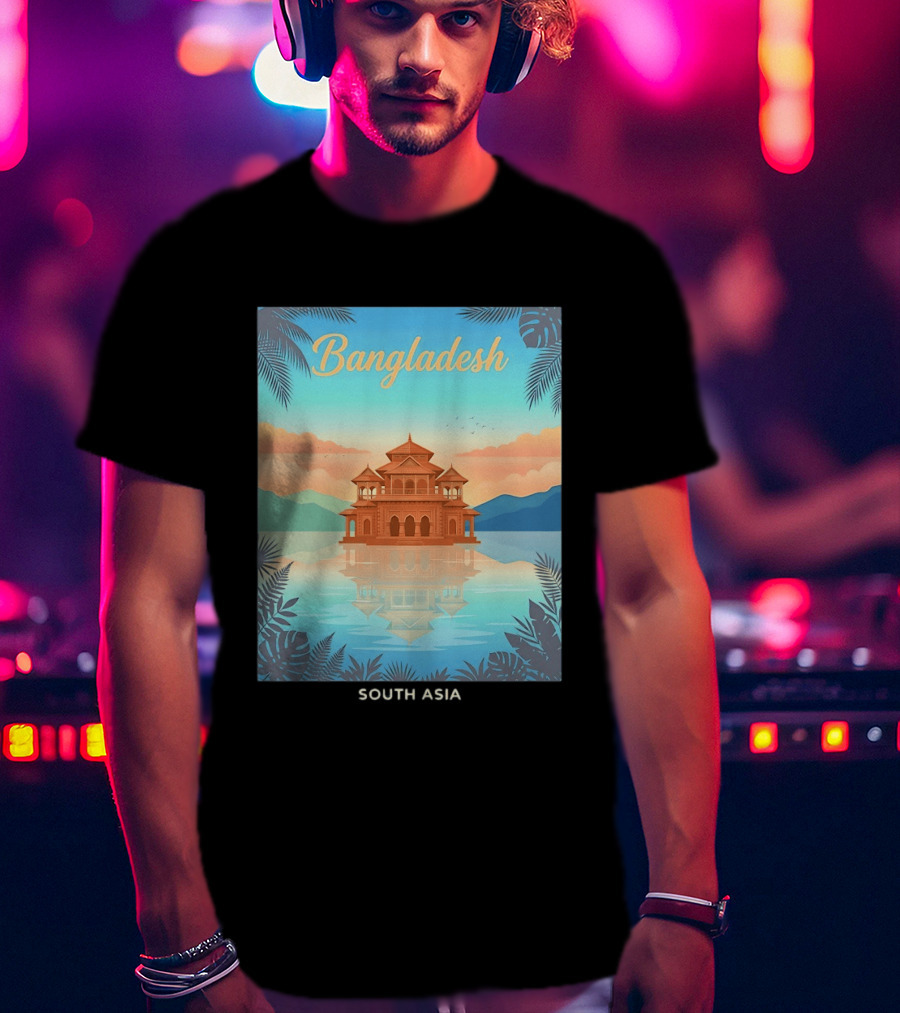 Bangladesh South Asia Travel Mosque On Water T-Shirt