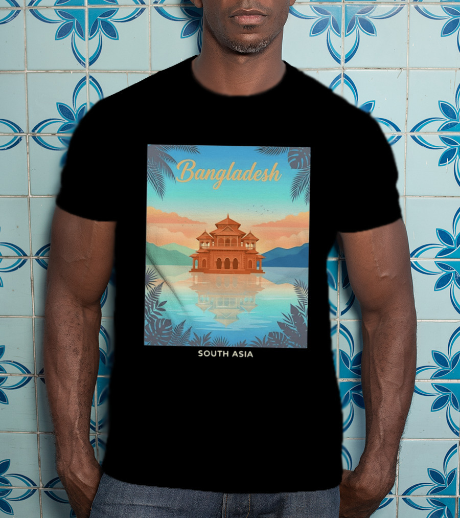 Bangladesh South Asia Travel Mosque On Water T-Shirt