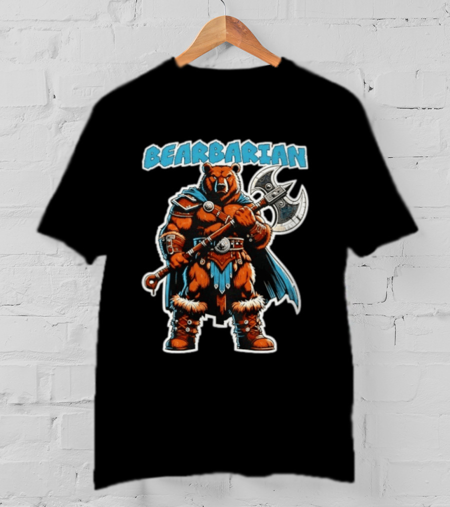Bearbarian Warrior Bear With Battle Axe T-Shirt