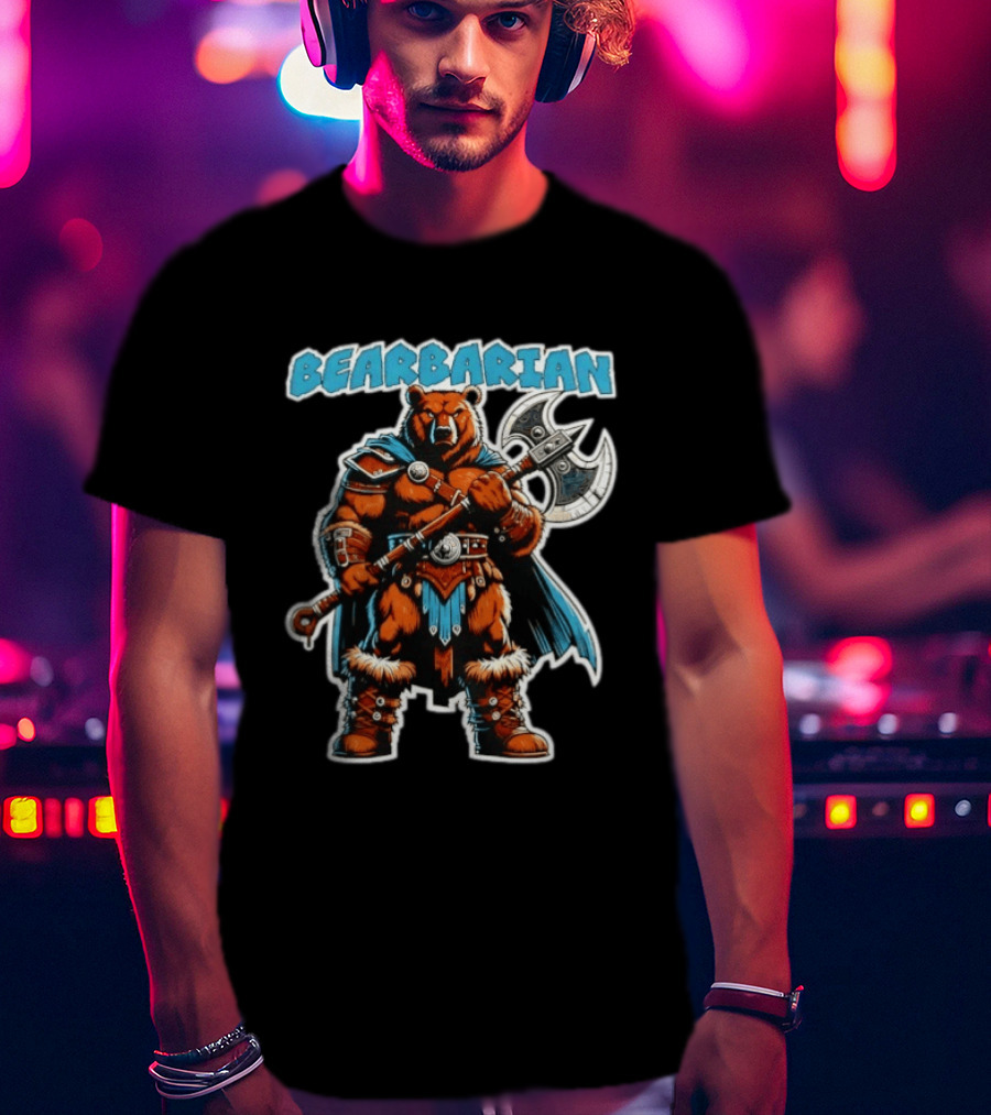 Bearbarian Warrior Bear With Battle Axe T-Shirt