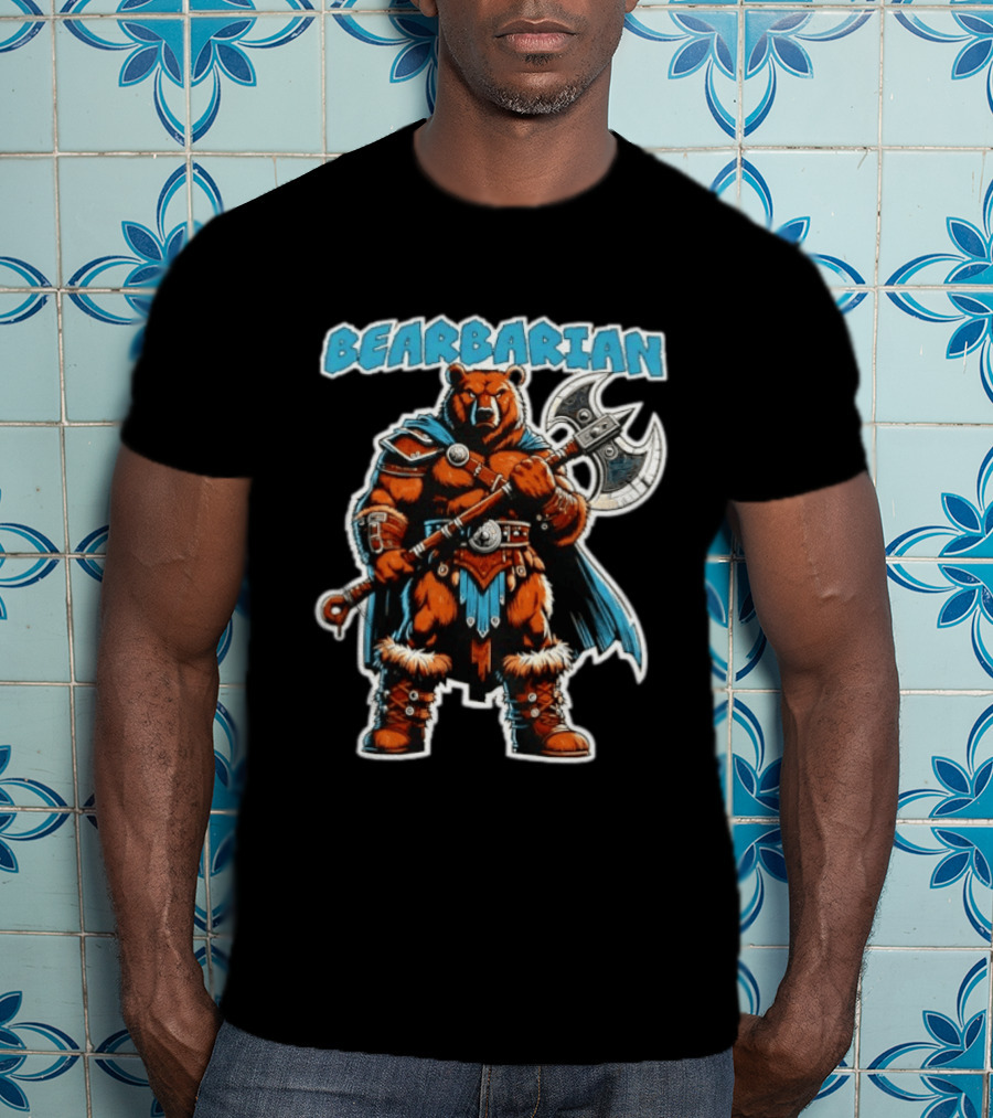 Bearbarian Warrior Bear With Battle Axe T-Shirt
