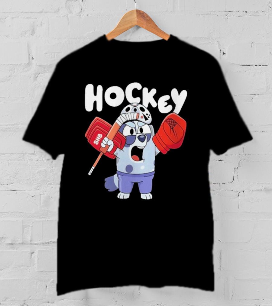 Bluey Hockey Bhb Goalie Cartoon T-Shirt