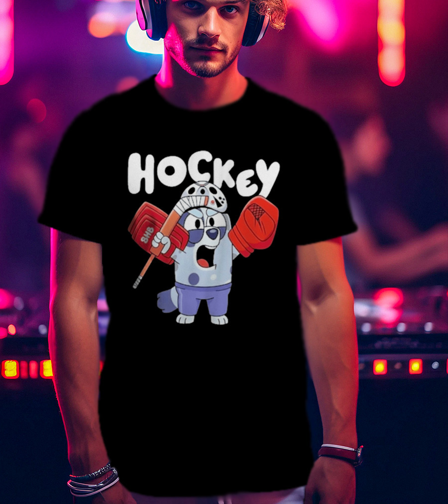 Bluey Hockey Bhb Goalie Cartoon T-Shirt