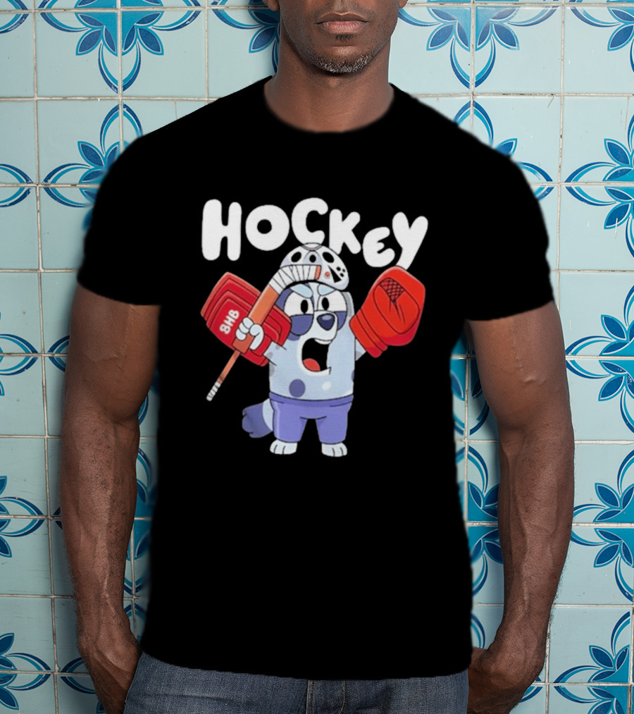 Bluey Hockey Bhb Goalie Cartoon T-Shirt